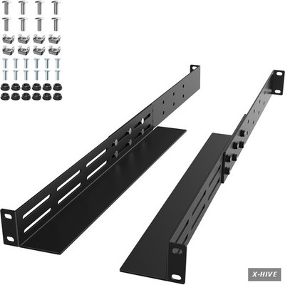 1U Server Rack Rails Universal 16-30 Inch Adjustable Depth 4-Post Rack Mount for