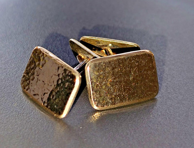 Designer 835 Silber Manschettenknöpfe Rusch ED. Doubl 10 KT vergoldet   Vintage
