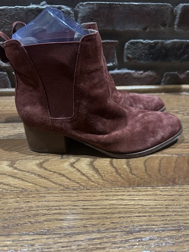 Rag And Bone Red Suede Chelsea Boots Pull On Size 38=8