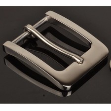 Stainless Steel Pin Buckle for Men Leather Belt Replacement Snap On 40mm Silver