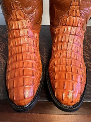 Cowtown Boots Mens Exotic Cognac Alligator Hornback Back Cut  display picture 1