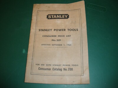 Vintage Stanley Power Tools Consumer Price List 1964 Catalog #200 (L2)