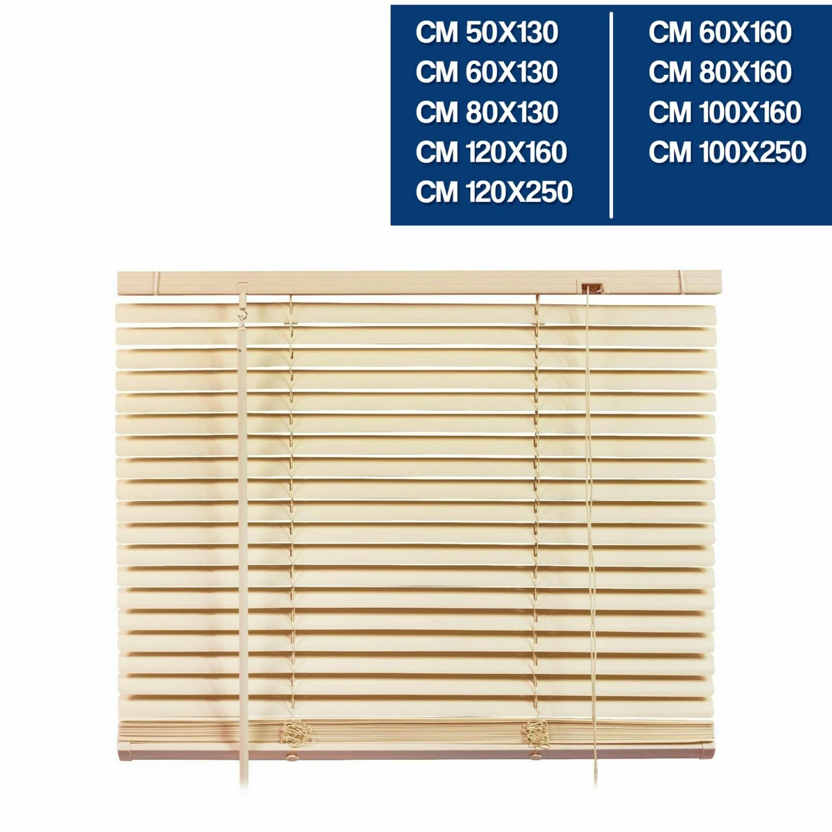Tende Veneziane In Vinile Con Corda Autobloccante, Supporti Nascosti E Facile Installazione Tenda Veneziana Bianca 120x160 93843978