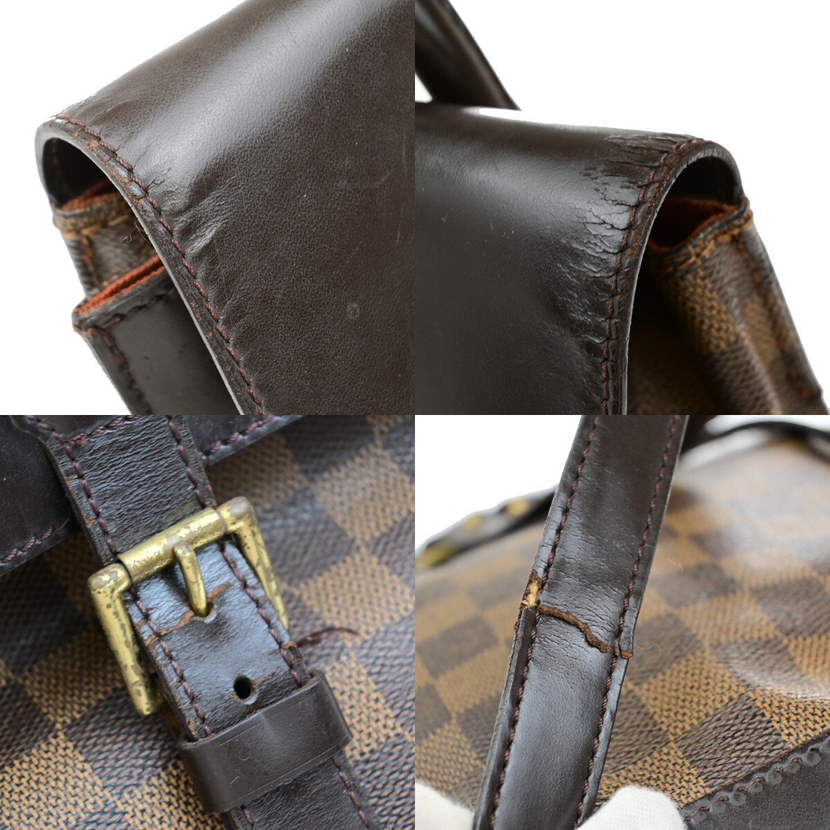 LOUIS VUITTON Logo Soho Backpack Bag Damier Ebene Leather Brown N51132 75FA309 Louis Vuitton Vintage - Damier Ebene Soho Backpack - Brown  main image 4