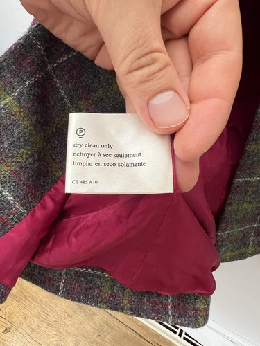 Vintage Laura Ashley 100% Wool Tartan Plaid Button Up Coat Women's Size UK 10 - Picture 15 of 22