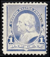 US Scott #219 Benjamin Franklin Perf 12 No Triangles 1¢ Blue NG**FREE SHIP**