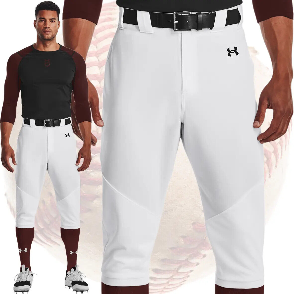 Under Armour Utility Knicker Mens Baseball Pants - White Under Armour Utility Knicker Mens Baseball Pants - White