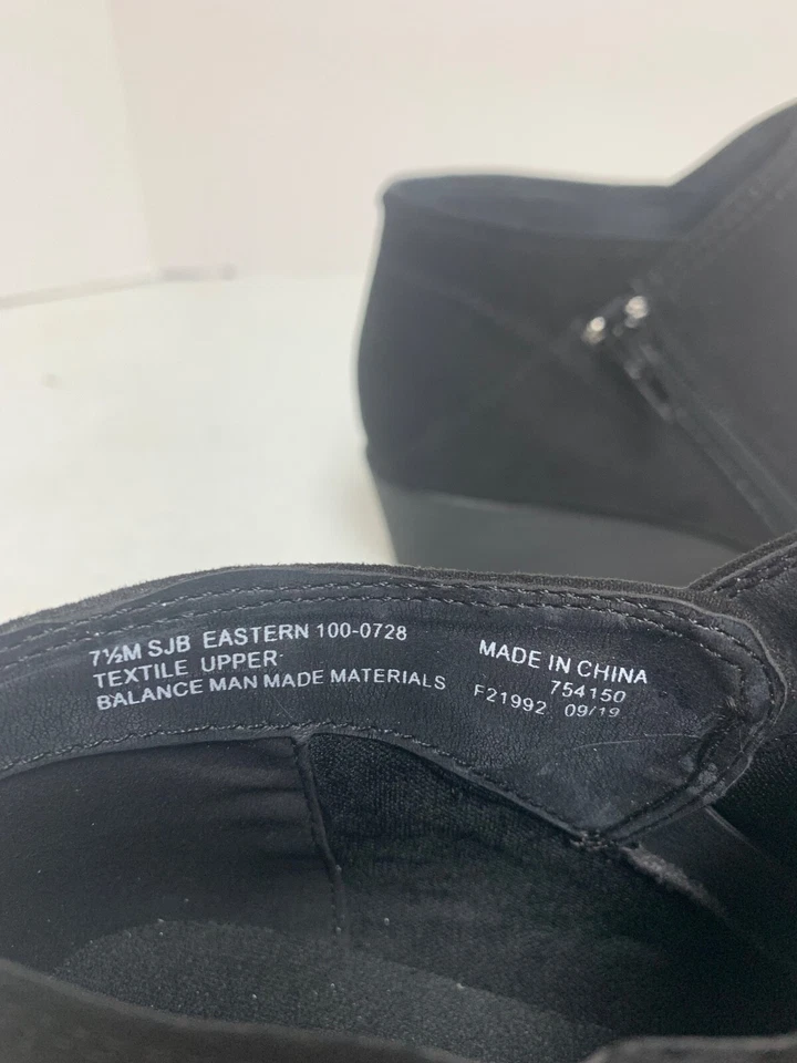 Botines de gamuza sintética negros St. Johns Bay doble cremallera talla 7,5 Foto 3 de 4