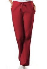 Cherokee Workwear Natural Rise Flare Leg Drawstring Tall Pant 4101T REDW Red