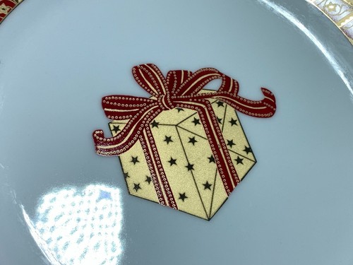 RARE * 5 Highgate Manor "ROYAL TIARA" Red and Gold Holiday Dessert Plates 7.5" - 第 4/9 張圖片