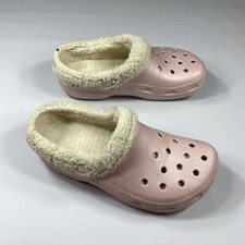 Crocs Sz W8 M6 Clogs Lined Pink Slippers Shoes