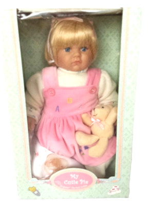 DOLL CRAFTER KINGSTATE ~ CUTIE PIE ~ TODDLER NEW IN BOX PINK DRESS + TEDDY BEAR