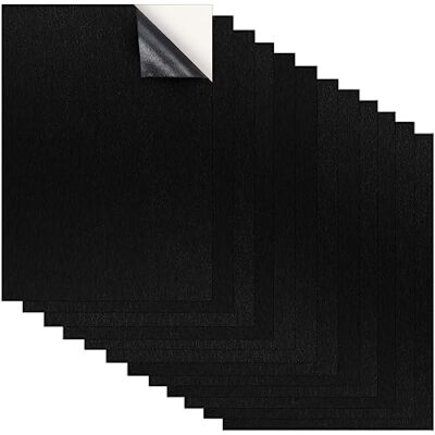 12 Pack Black Self Adhesive Felt Sheets with Sticky Back for Jewelry Box
