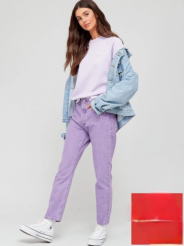 Levi s Fresh 501 Lilac Jeans Cropped High Rise Size W26 L28