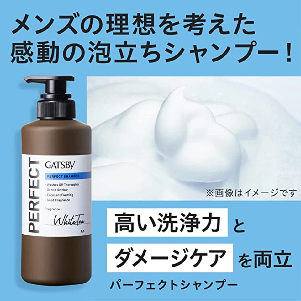 Champú perfecto mandom GATSBY para hombres 380 ml cuidado del cuero cabelludo cuidado de daños Foto 3 de 4