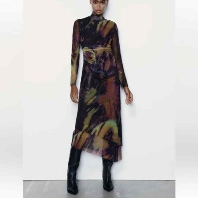 Zara Camo Dress Zara Vintage Style Womens Dress Size 12