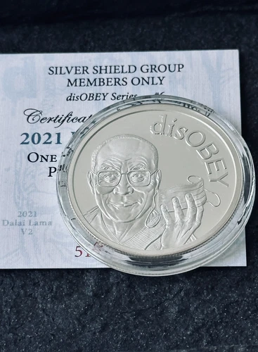2021 Silver Shield DALAI LAMA V2 1 oz Silver PROOF w/ BOX & COA