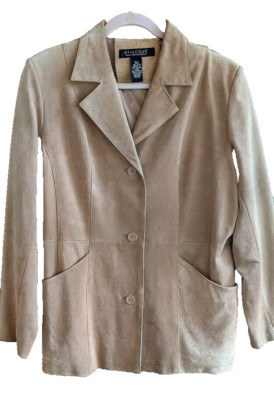 Dialogue Womens 100% Suede Jacket L Western Cowboy Minimalist Farm Girl Barncore