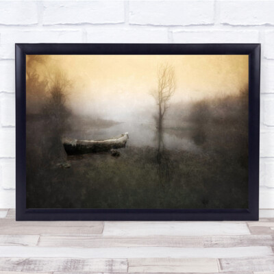 Take Me Down To My Boat In The River Mist Malerischer Wandkunstdruck
