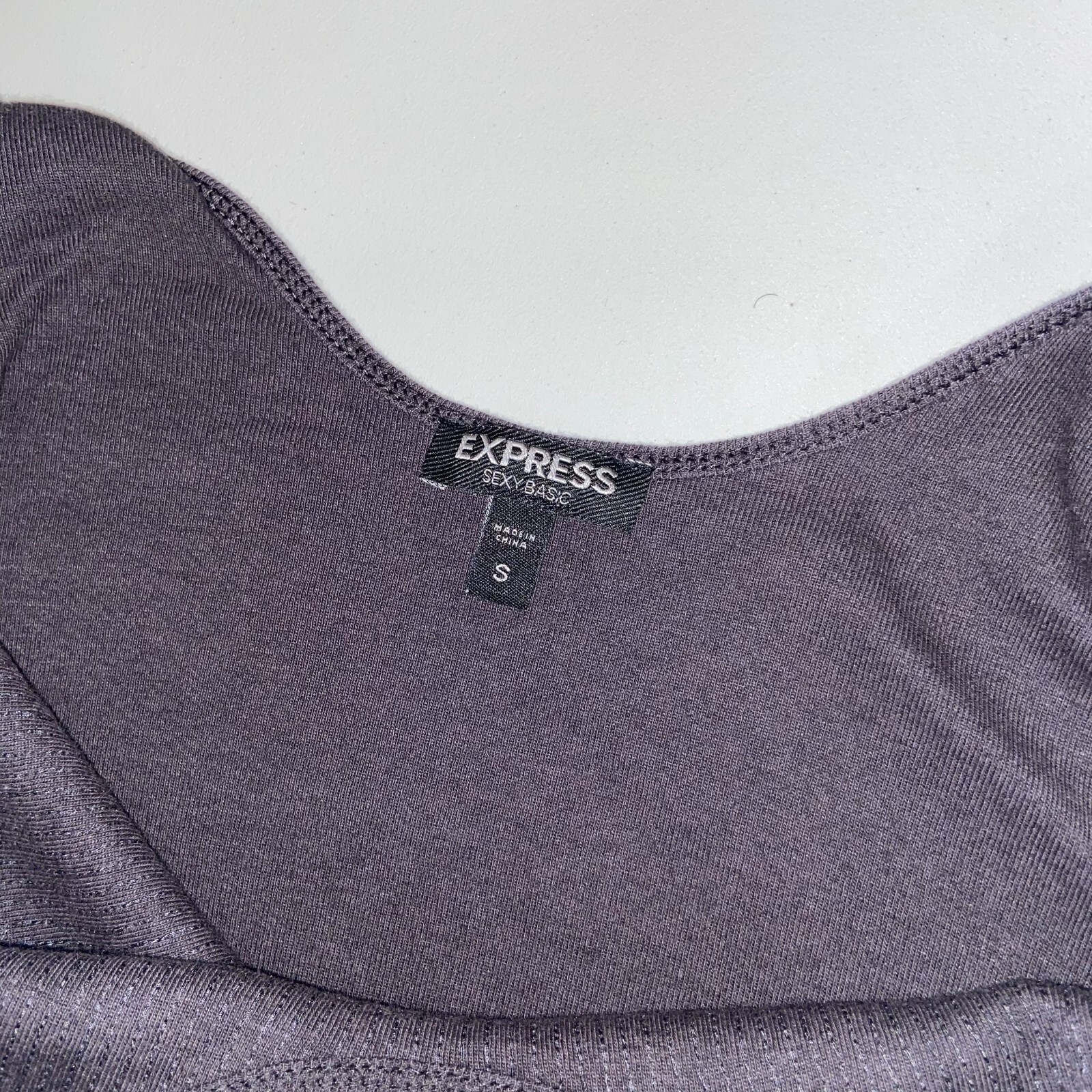 Express Sexy Basic Dark Grey Sequin Racerback Tan… - image 7