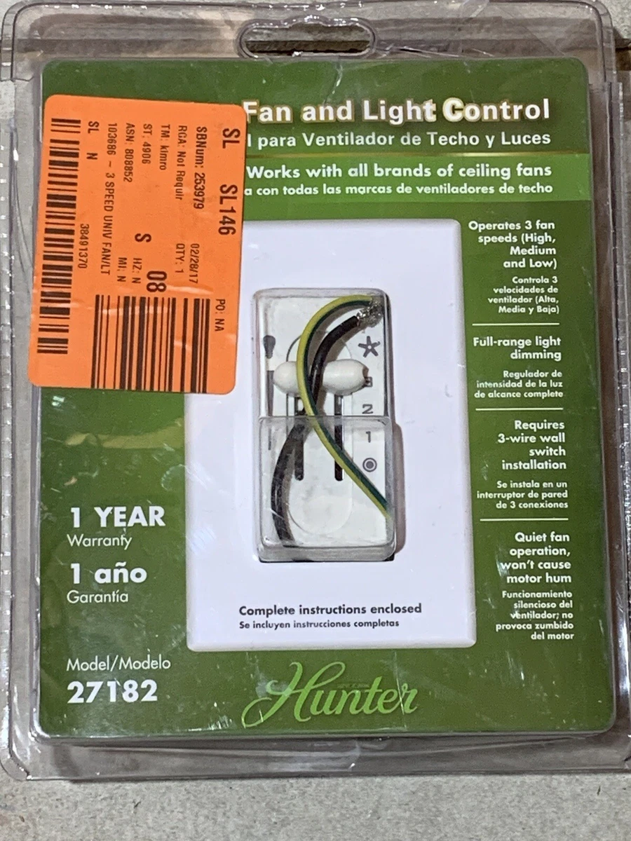Hunter Ceiling Fan And Light Control Model 27182 Shelly Lighting
