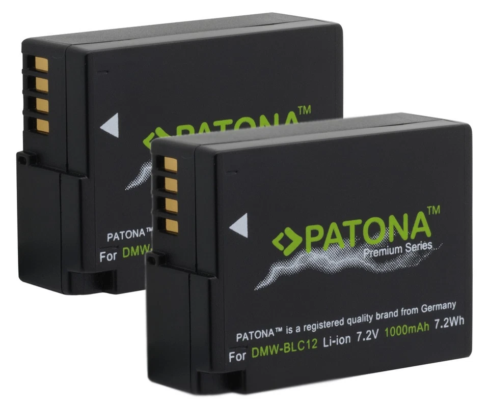 2 x Patona Premium Akku für Leica V-Lux, CL, Q (Typ 114, 116), BP-DC12 mit Chip