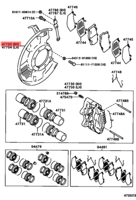 Toyota Genuine New 4RUNNER KZN18# 96-02 Front Brake Dust Shield RH