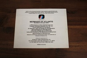Mermaids of Atlantis Official Instruction Manual (Nintendo, NES)
