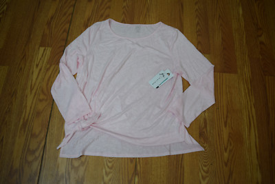 NWT Womens ZX ZEROXPOSUR Pink Tie Front Long Sleeve Knot Knit