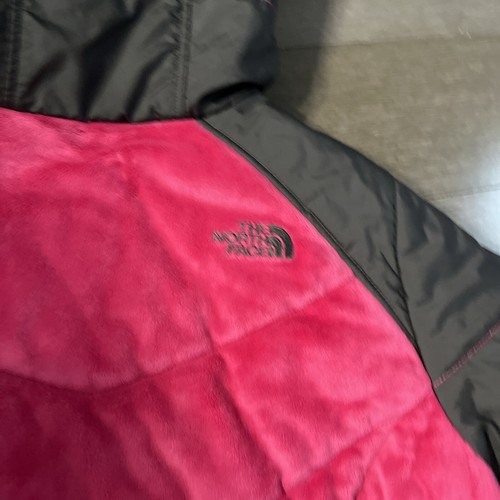 The North Face Girls Jacket Coat (Reversible) Dark Charcoal Gray/Hot Pink Size L - Picture 8 of 12
