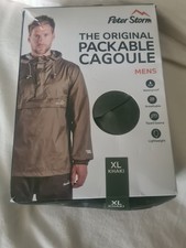 Peter Storm Men's XL Packable Cagoule Waterproof, Breathable. Khaki.  New Boxed