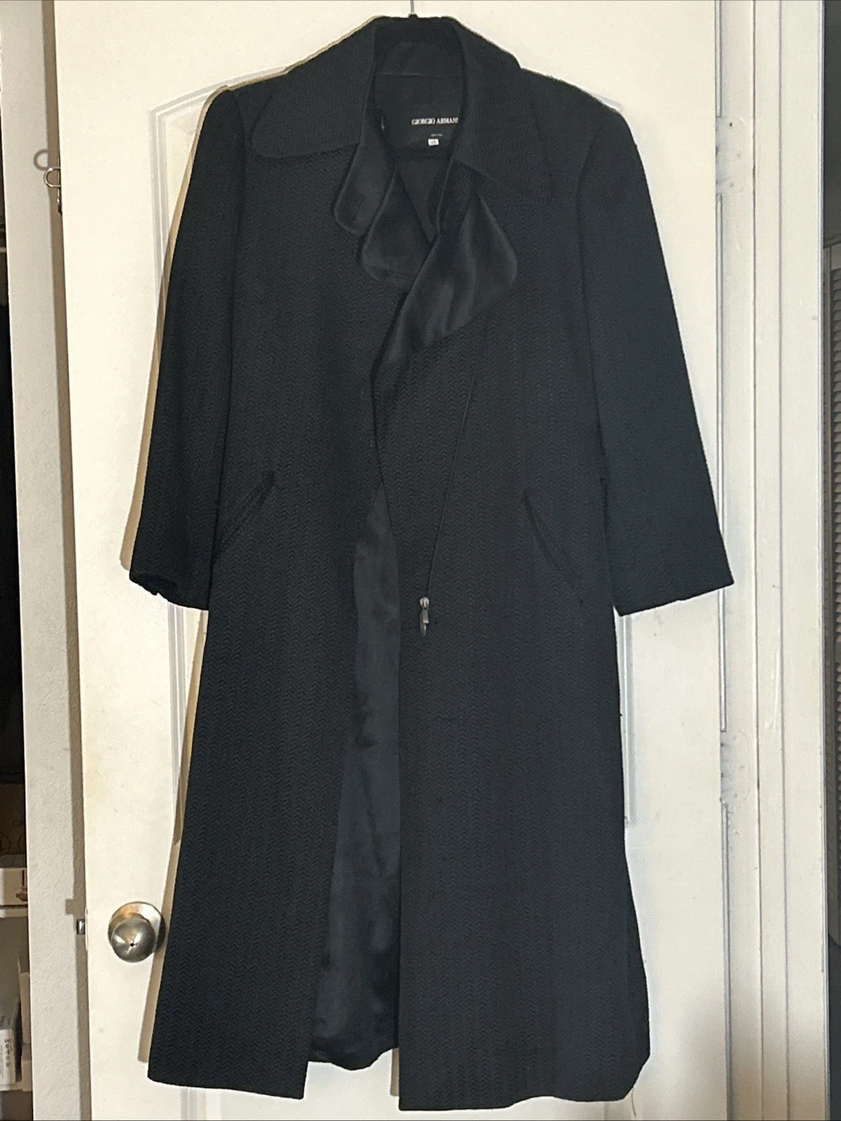 Giorgio Armani — Giorgio Armani Black Knit Jacket Women’s Size 46 Made In Italy retail 6,000