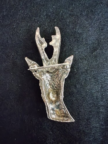 Broche thème La chasse : Tête de cerf avec bois - Picture 3 of 4