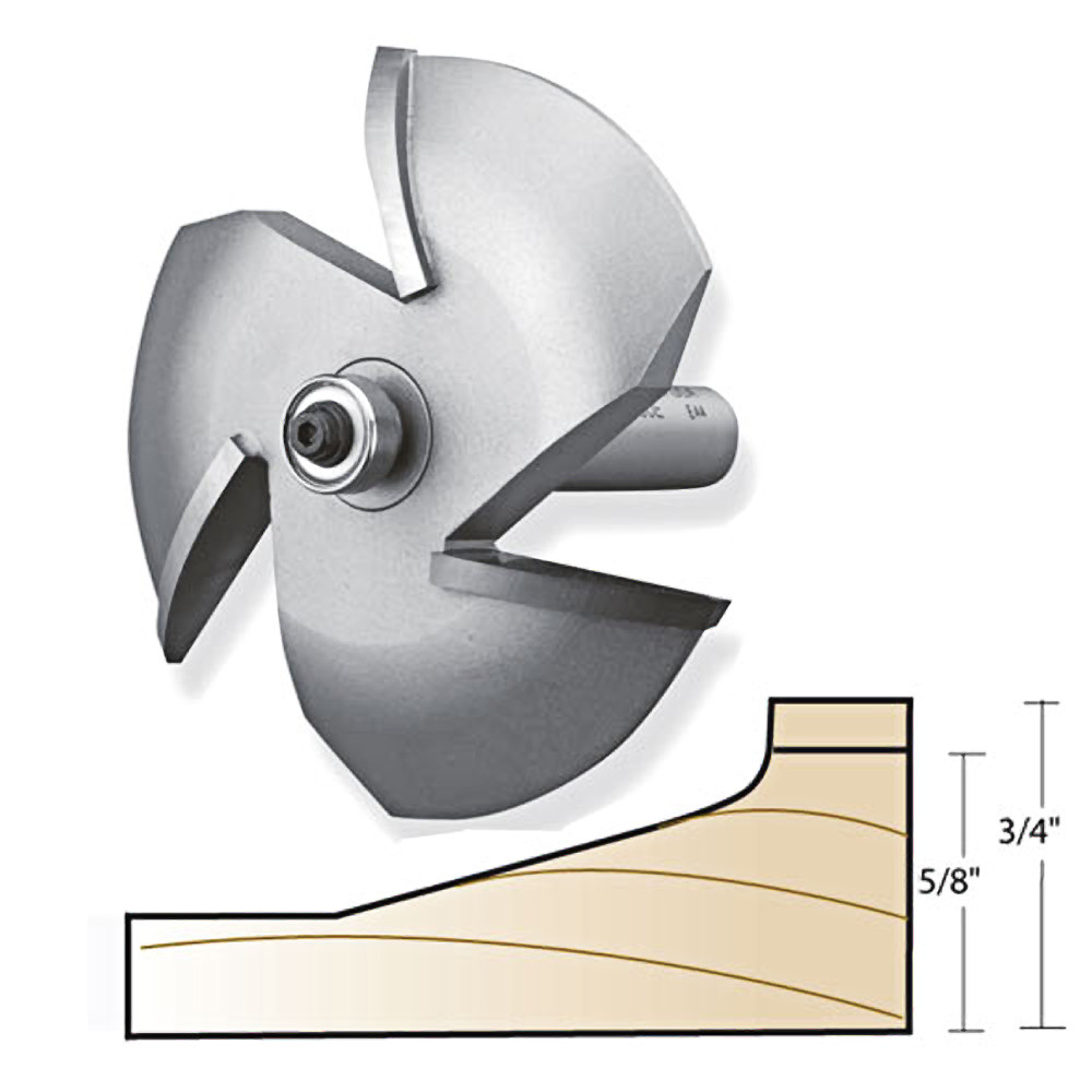 Whiteside 3-Wing Straight/Cove Raised Panel Bit, 1/2 in. SH 6000A