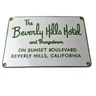 Vintage Beverly Hills Hotel Porcelain Sign - Sunset Boulevard Sign