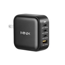 Minix NEO-P3 100W 4-Port Gan USB Wall Charger with Interchangeable Plugs - Black