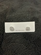 Aretes De Plata 925, Estilo Florcita Con Piedritas De Diamante Env o Gratis  