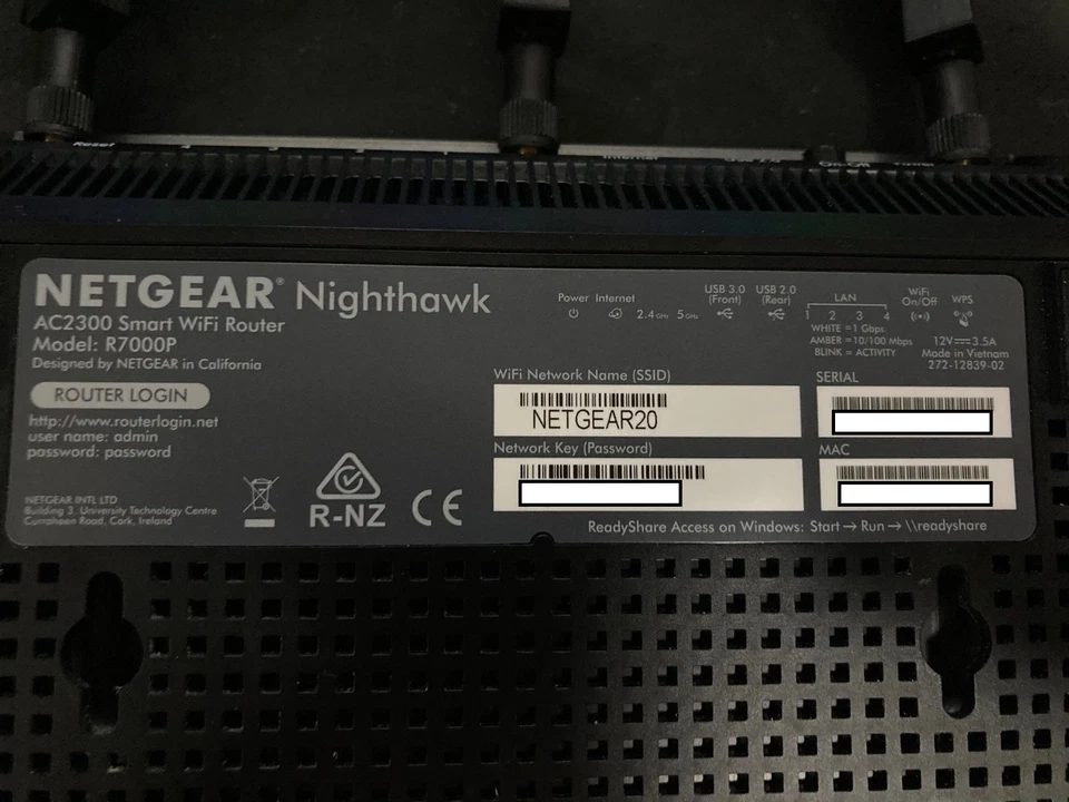 NETGEAR 7000P AC1900 Nighthawk 1300 Mbps 5-Port 1000 Mbps Ethernet Router - Bild 2 von 4