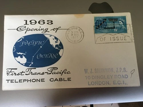 GB STAMPS RARE FIRST DAY COVER 1963 CABLE LONDON PHOSPHOR