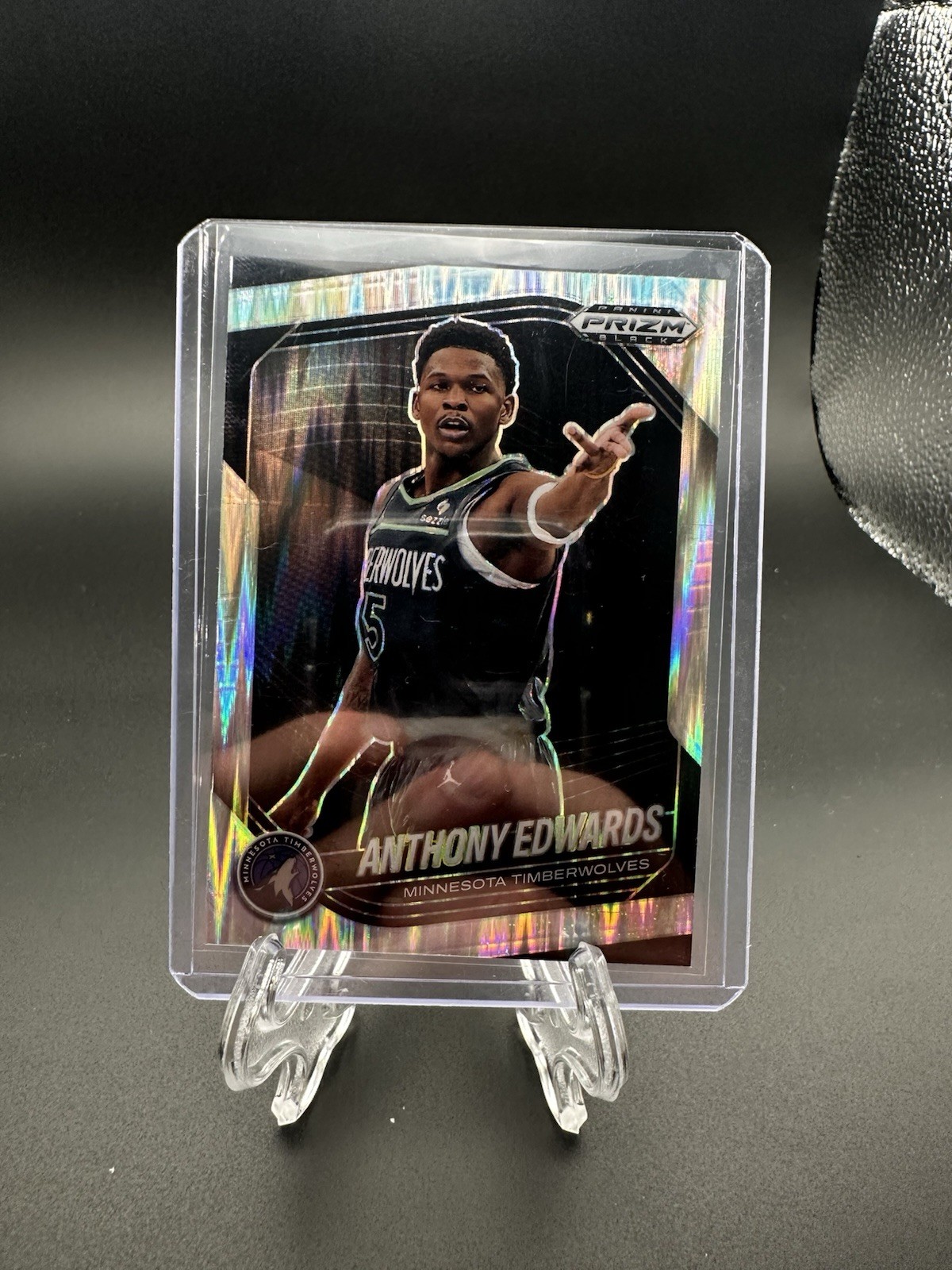 2024-25 Panini Prizm Black Skewed Prizm #17 Anthony Edwards /249