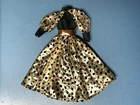 Vintage 1990s Barbie Doll Clone Black & Gold Gown Dress