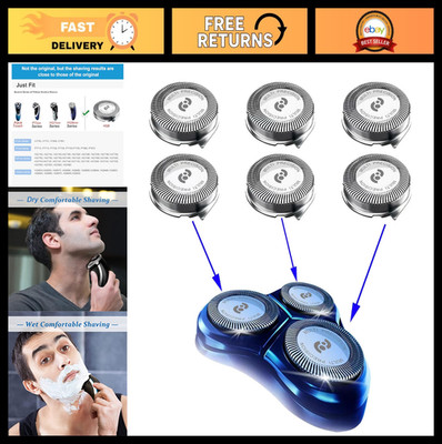 HQ8 Replacement Shaver Heads for Philips Norelco Aquatec, 6-Pack Blades