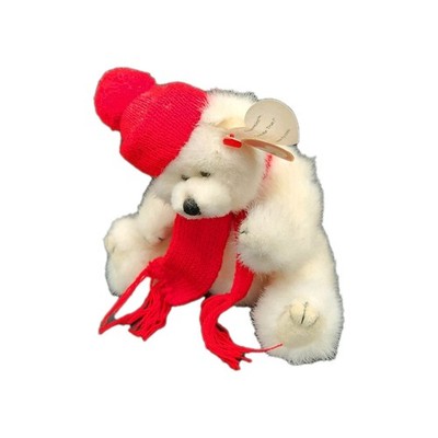 TY Polar Bear Peppermint - Love Me True! - Jointed w/Tag holiday winter Red