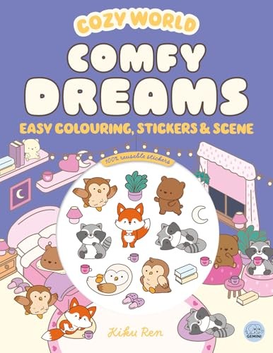 Cozy World Comfy Dreams: Easy Colouring and Sticker Scene for Teens, Young Adults and Adults - Image 5