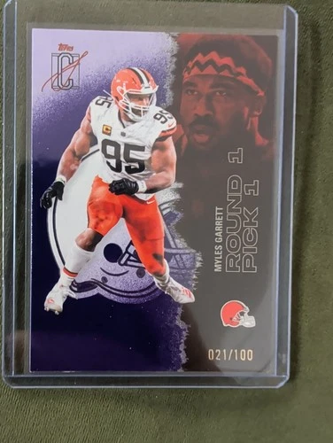 2025 Topps Signature Class Football Purple Refractor Myles Garrett #14