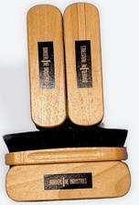 Border ind Leather footwear Polishing Horsehair Beechwood Shoe Brush x 4 set