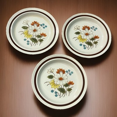 THREE Four Seasons Early Summer Bread Dessert Plates Collection 6 1/4   JAPAN