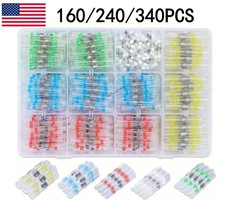 160/340PCS Waterproof Solder Stick Seal Sleeve Heat Shrink Butt Wire Connectors