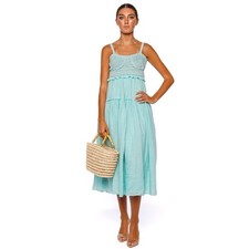 ULLA JOHNSON Gisella Crochet-Detailed Midi Dress Beryl Size 2