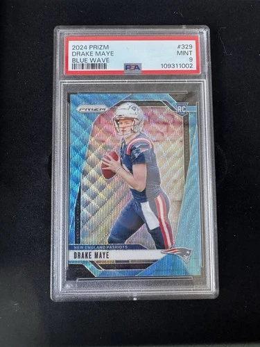 2024 Prizm Drake Maye Blue Wave Refractor /230 #329 PSA 9 MINT RC ROOKIE